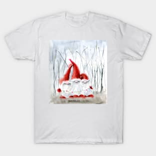 Holiday Gnomes Christmas Art Decor T-Shirt